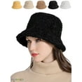 thumbnail image 1 of BadPiggies Women Winter Bucket Hat Adjustable Vintage Cloche Hats Warm Faux Fur Wool Outdoor Fisherman Cap (Black), 1 of 6