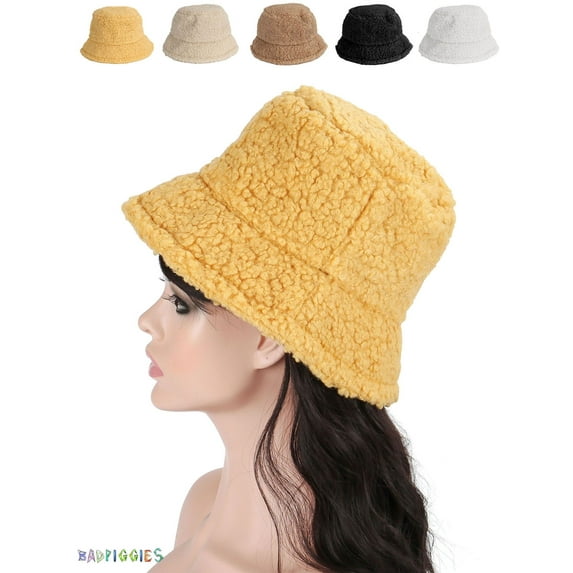 Pure color fisherman hat autumn female Korean fashion hat warm and cold basin hat same paragraph plush lamb wool teddy hat