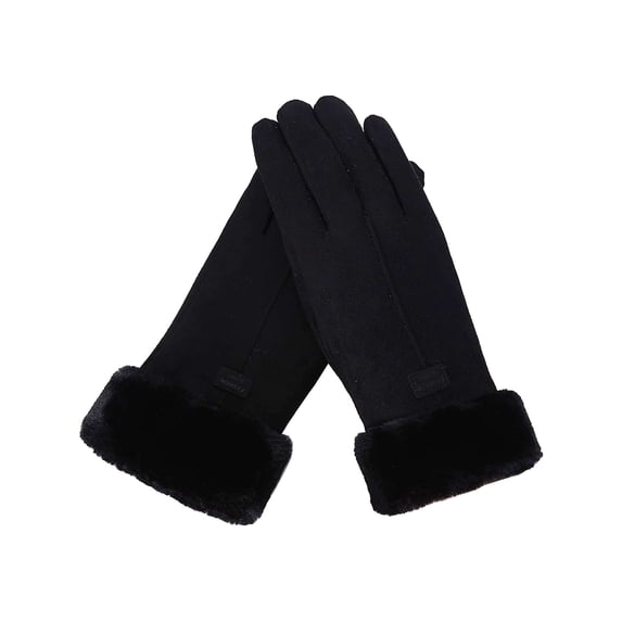 BadPiggies Women Winter Warm Gloves Sensitive Touchscreen Texting with Fleece Lined Windproof Gloves (Black)