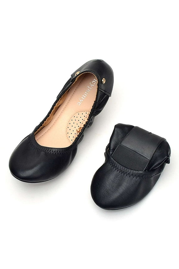 BadPiggies Women's Ballet Flats Foldable Travel Ballet Flat Shoes Ballerina Slippers US 6-10