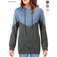 thumbnail image 1 of BadPiggies Women's Color Block Hoodies Sweatshirt Pullover Tops Drawstring Long Sleeve Tunic Shirts (2XL, Blue), 1 of 8