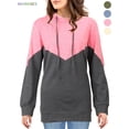 thumbnail image 1 of BadPiggies Women's Color Block Hoodies Sweatshirt Pullover Tops Drawstring Long Sleeve Tunic Shirts (XL, Pink), 1 of 8