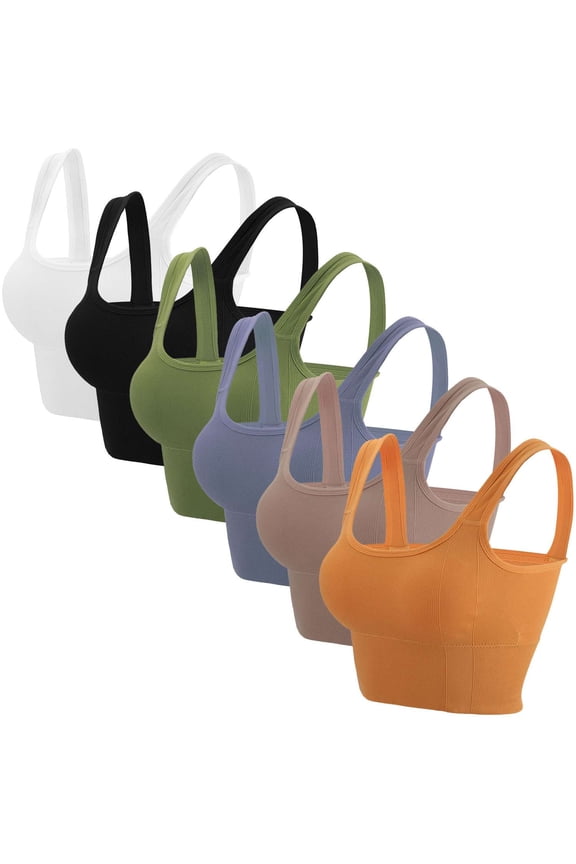 BadPiggies Women's Comfy Cami Bra Crop Top Wirefree Seamless Yoga Bralette Longline Padded Lounge Bra Pullover Sleep Bra (S/M, Blue)