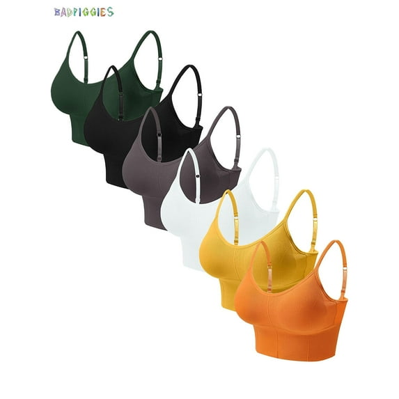 BadPiggies Women's Comfy Wirefree Seamless Bra Adjustable Cami Lounge Bra Padded Bralettes Longline Pullover Sleep Bra (L/XL, Green)