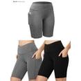 thumbnail image 1 of BadPiggies Women's High Waist Workout Yoga Shorts Running Compression Pants With Side Pockets Tummy Control (2XL, Gray), 1 of 7