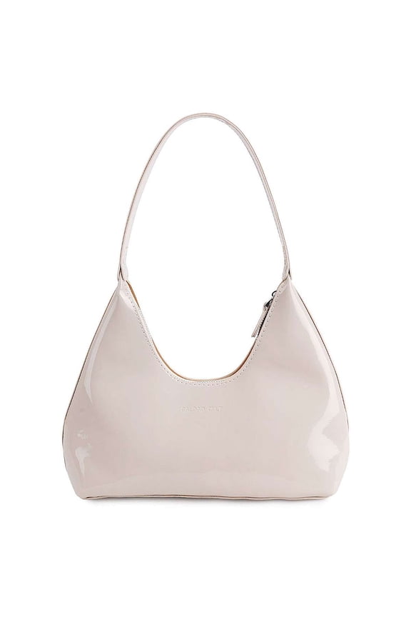 BadPiggies Women's Hobo Shoulder Bag Top Handle Handbag Zipper Purses Underarm Bag with Bottom Metal Studs - Beige