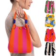 thumbnail image 1 of BadPiggies Women's Knit Bucket Handbag Small Crochet Beach Tote Bag Detachable Handle Wrist Purse, 1 of 9