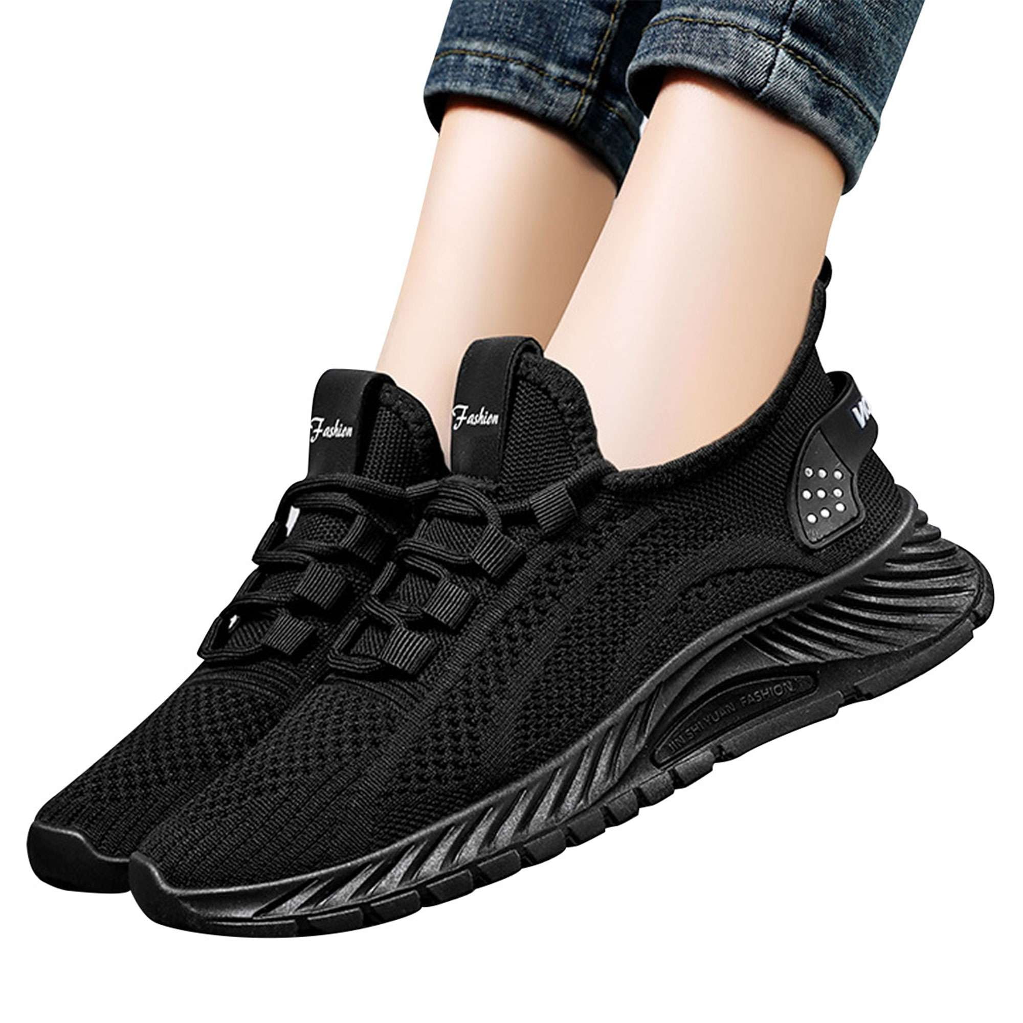 BadPiggies Women’s Knit Sneakers Active Cushion Breathable Tennis Gym Workout Walking Shoes, Size 6-11
