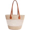 thumbnail image 1 of BadPiggies Women's Straw Shoulder Bag Large Rattan Woven Totes Handmade Summer Beach Handbag Top Handle Purse - White, 1 of 10