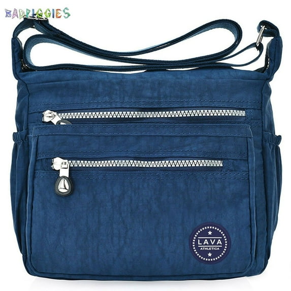 BadPiggies Women's Waterproof Nylon Crossboby Shoulder Bag Casual Messenger Bag Handbag with Zipper Pockets (Dark Blue)