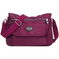 thumbnail image 1 of BadPiggies Women's Waterproof Nylon Crossbody Bag Multi-Pocket Shoulder Bag Travel Purse and Handbag (Rose Red), 1 of 10