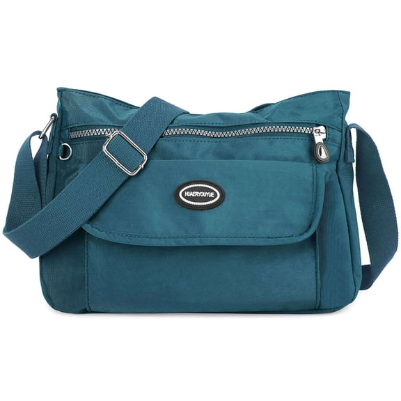 BadPiggies Women's Waterproof Nylon Crossbody Bag Multi-Pocket Shoulder Bag Travel Purse and Handbag (Smoky Gray)