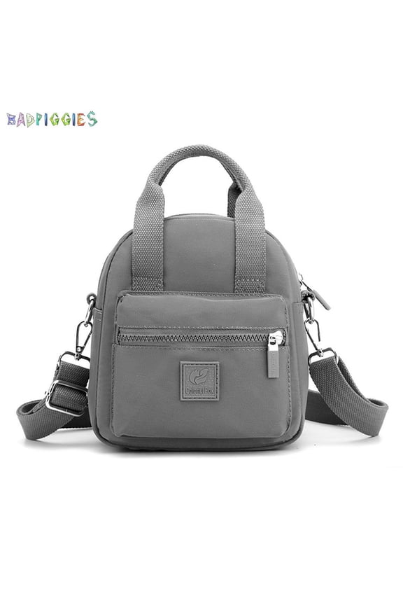 BadPiggies Women's Waterproof Nylon Shoulder Bag Lightweight Everyday Purse Girls Casual Crossbody Bag Anti-Theft Messenger Bag (Gray)