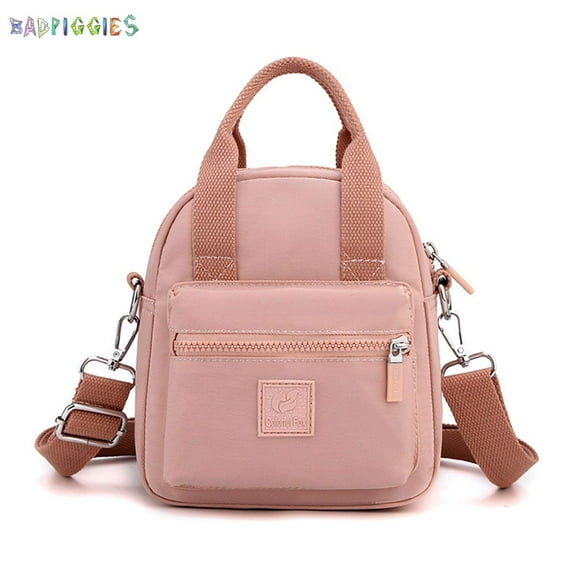 BadPiggies Women's Waterproof Nylon Shoulder Bag Lightweight Everyday Purse Girls Casual Crossbody Bag Anti-Theft Messenger Bag (Pink)