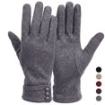 thumbnail image 1 of BadPiggies Women's Winter Warm Gloves with Sensitive Touch Screen Texting Fingers Fleece Lined Windproof Driving Gloves (Gray), 1 of 7
