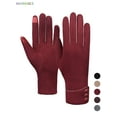 thumbnail image 1 of BadPiggies Women's Winter Warm Gloves with Sensitive Touch Screen Texting Fingers Fleece Lined Windproof Driving Gloves (Wine Red), 1 of 6