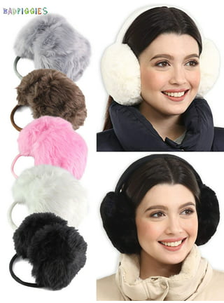 Happy date Foldable Winter Ear Muffs Faux Plush Warm Earmuffs Cute Foldable  Outdoor Ear Warmers For Women Girls 