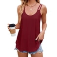 thumbnail image 1 of BadPiggies Womens Spaghetti Strap Tank Top Summer Sleeveless Scoop Neck Loose Camisole Eyelet Embroidery Flowy Shirts, 1 of 9