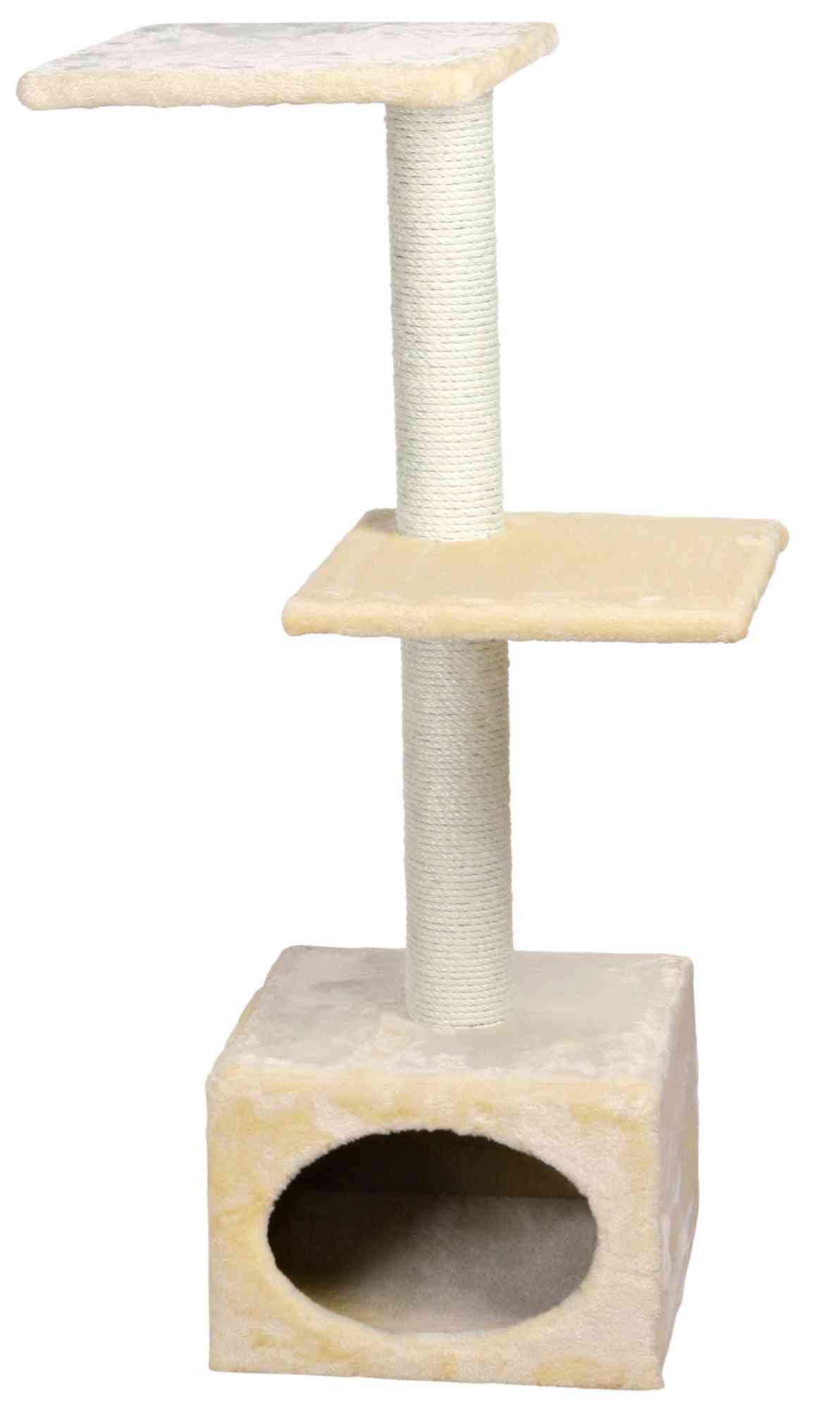 Beige Sisal and Plush 3-Level Cat Tree with Condo