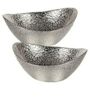 Badash Crystal Oval Snakeskin Handmade Glass Bowl - Set Of 2