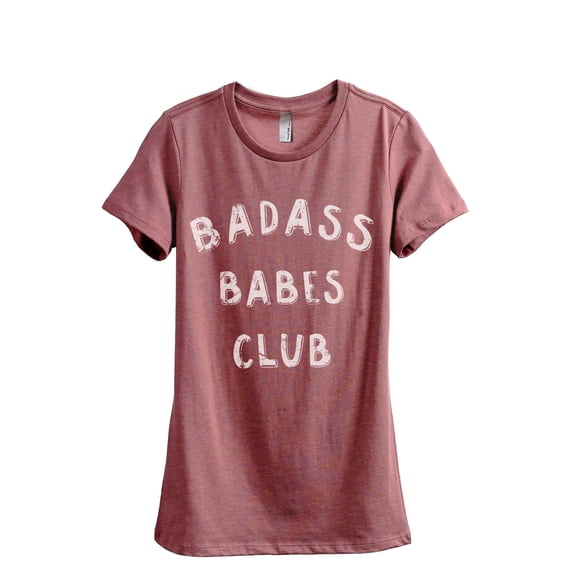 Badass BABES Club Women's Fashion Relaxed T-Shirt Tee Heather Rouge 2X-Large