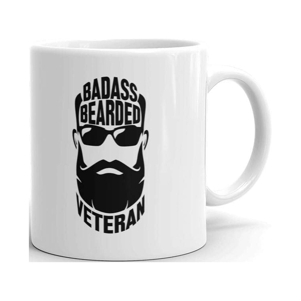 Badass Beard Veteran Coffee Tea Ceramic Mug Office Work Cup T 11 Oz