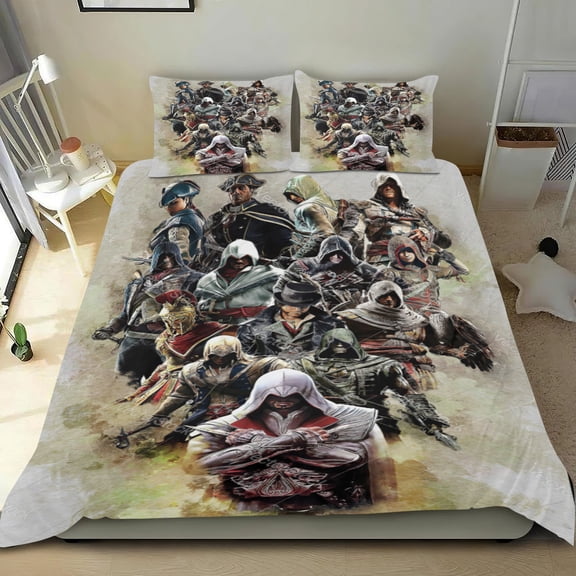 Badass Evil Native Themed Bed Sheet Set Three Piece Set 53x79 In ches Comfortable And Skin Friendly Unique Design Creating A Star Studded Night Home Decor Gifts For Family Friends fans