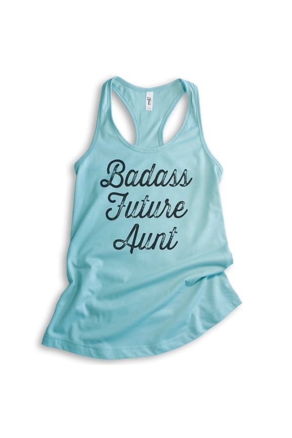 Badass Future Aunt Tank Top, Ladies Racerback Tank Top, Badass Aunt Tank, New Aunt Tank, New Aunty Tank, Cancun, X-Large