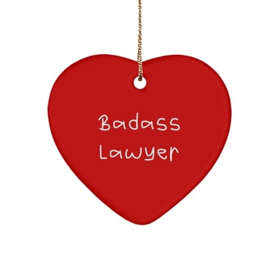 Badass Lawyer Lawyer Heart Ornament, Cool Lawyer Gifts, Christmas Ornament For Men Women from Friends, Gifts for lawyers, Unique lawyer gifts, Personalized lawyer gifts, Gifts for legal professionals,