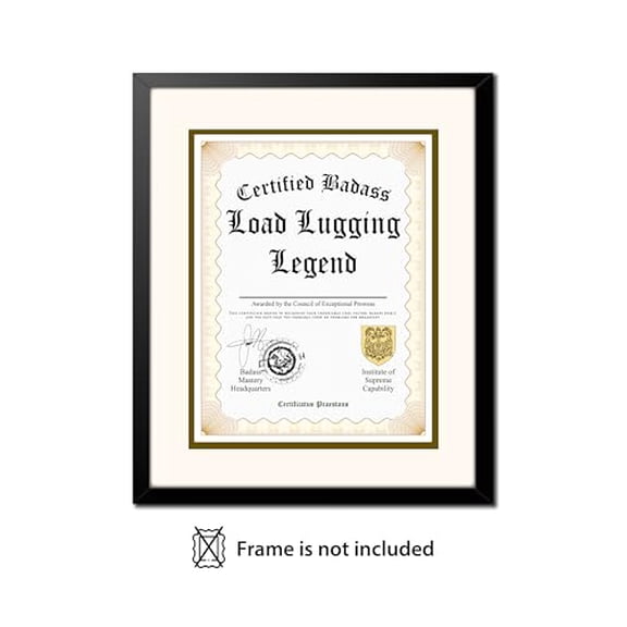- Badass Load Lugging Legend Diploma| Funny Personalized Career Gag Gift Idea Novelty Award Certificate