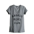 thumbnail image 1 of Badass MOMS Club Women's Fashion Relaxed V-Neck T-Shirt Tee Heather Grey Large, 1 of 5