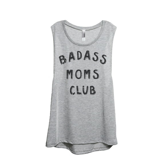 Badass MOMS Club Women's Fashion Sleeveless Muscle Tank Top Tee Sport Grey 2X-Large