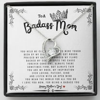 To A Badass Mom Necklace, Best Mom Necklace, Present For Mom, Mother's Day Gift, To My Mom, Gifts For Mom From Daughter Son, Mom Necklace Personalized Jewelry, Custom Message Card, Gift Box
