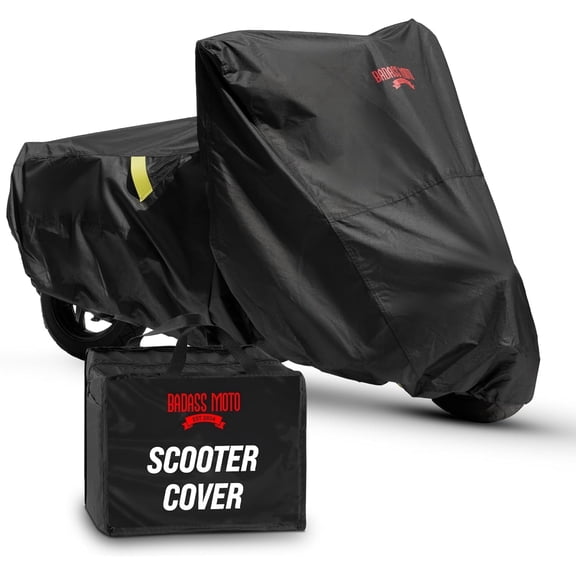 Badass Moto Ultimate Scooter Cover for Vespa Cover, Moped Cover Waterproof Outdoor Fits Honda Ruckus Scooter Cover Fits Honda Super Cub, Heavy Duty Motorcycle Cover Fits Yamaha Zuma 125 Cover