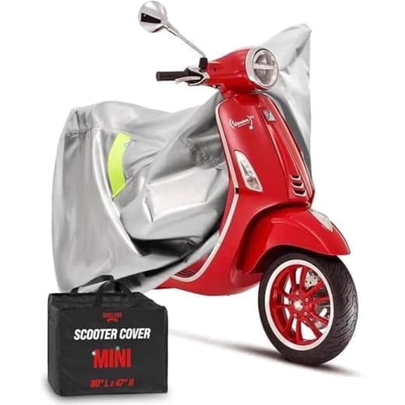 Badass Moto Ultimate Scooter Cover For Vespa, Moped, Waterproof Outdoor For Honda Ruckus Scooter Cover Fits Honda Super Cub Heavy Duty Motorcycle Cover For Yamaha Zuma 125 Cover, Light Gray