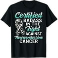 thumbnail image 1 of Badass Neuroendocrine Cancer Awareness NET Zebra Ribbon Gift T-Shirt mens t shirt，black，women，funny，misfits，men，journey, 1 of 4