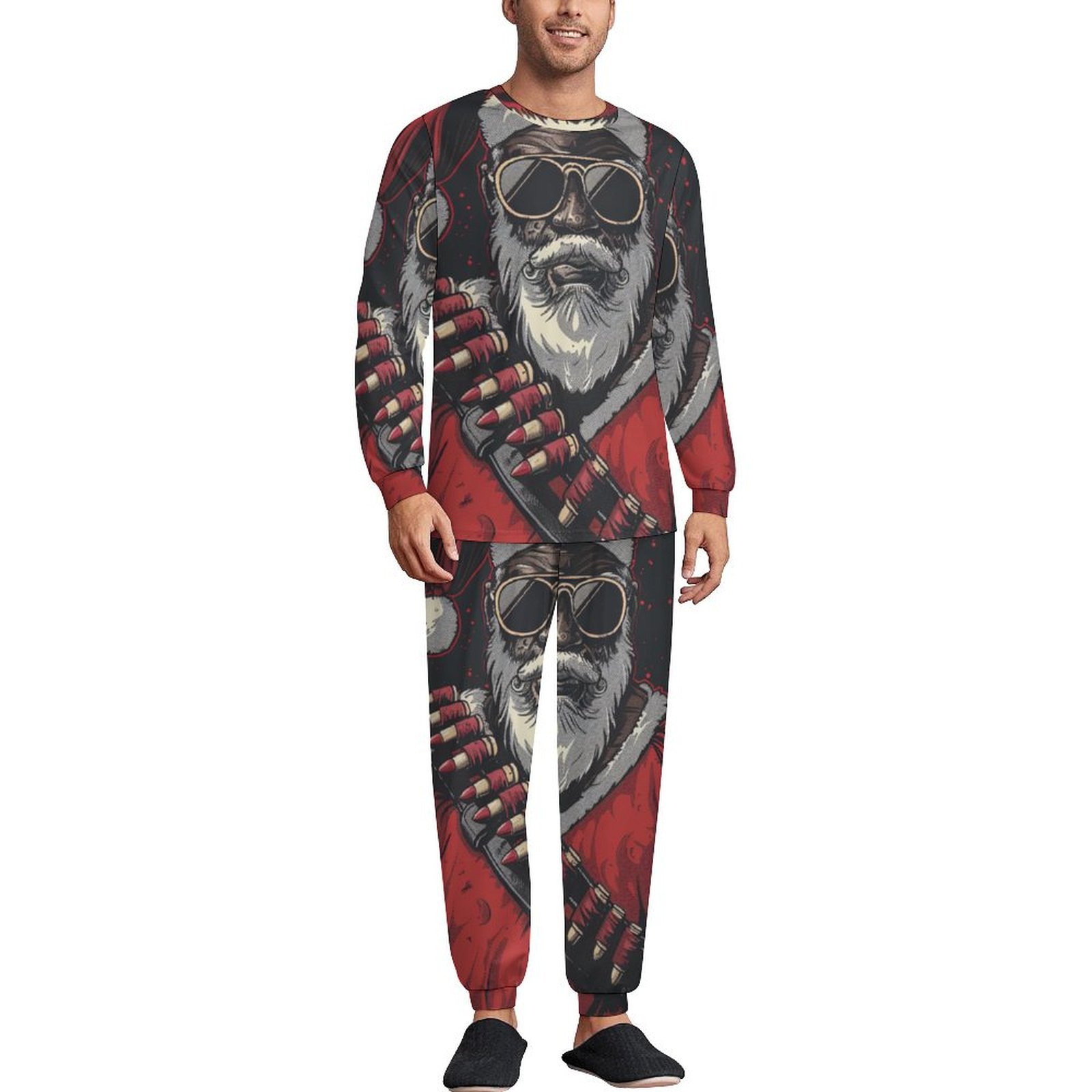 Christmas Boys 3D Santa Claus Pajama Set Long Sleeve 3D Print Fall Winter Active Cool Daily