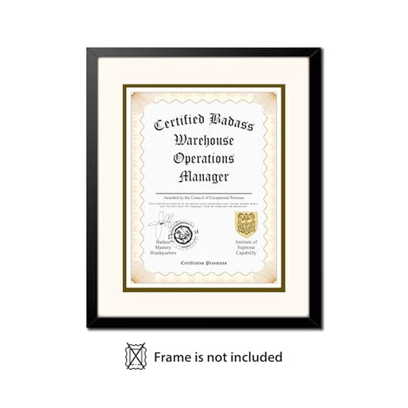 - Badass Warehouse Operations Manager Diploma| Funny Personalized Career Gag Gift Idea Novelty Award Certificate