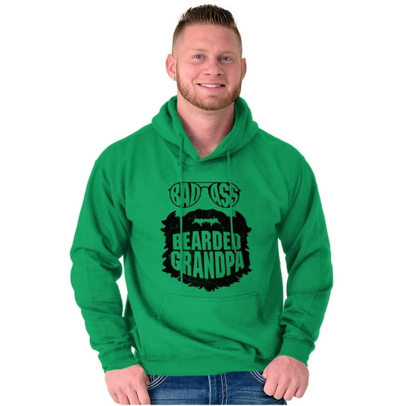 Baddie Bearded Grandpa Cool Funny Men's Big & Tall Graphic Hoodie Brisco Brands 2X