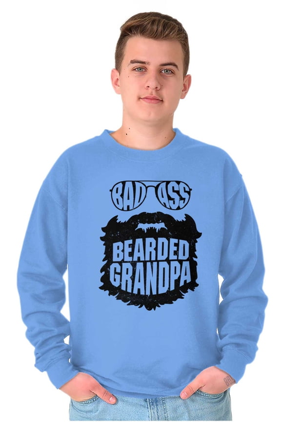 Baddie Bearded Grandpa Cool Funny Men's Crewneck Sweatshirt Brisco Brands S