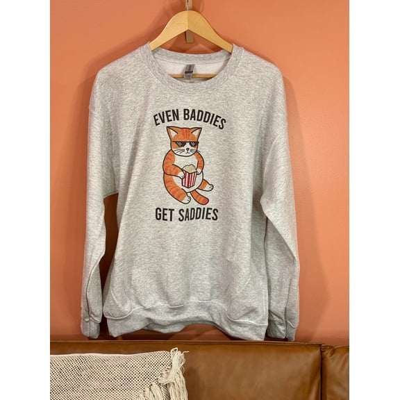 Baddies get saddies gift cats women men funny Christmas TShirt