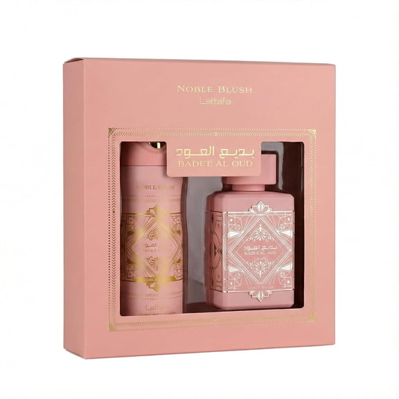 Badee Al Oud Noble Blush by Lattafa Gift Set With 100ml EDP +200ml Perfume Spray