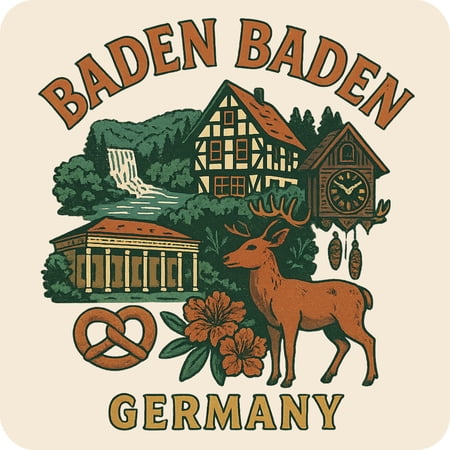 Baden Baden Germany Keepsakes Souvenir Vinyl Sticker – Destination Travel Keepsake Collectible (3-Inches Wide)