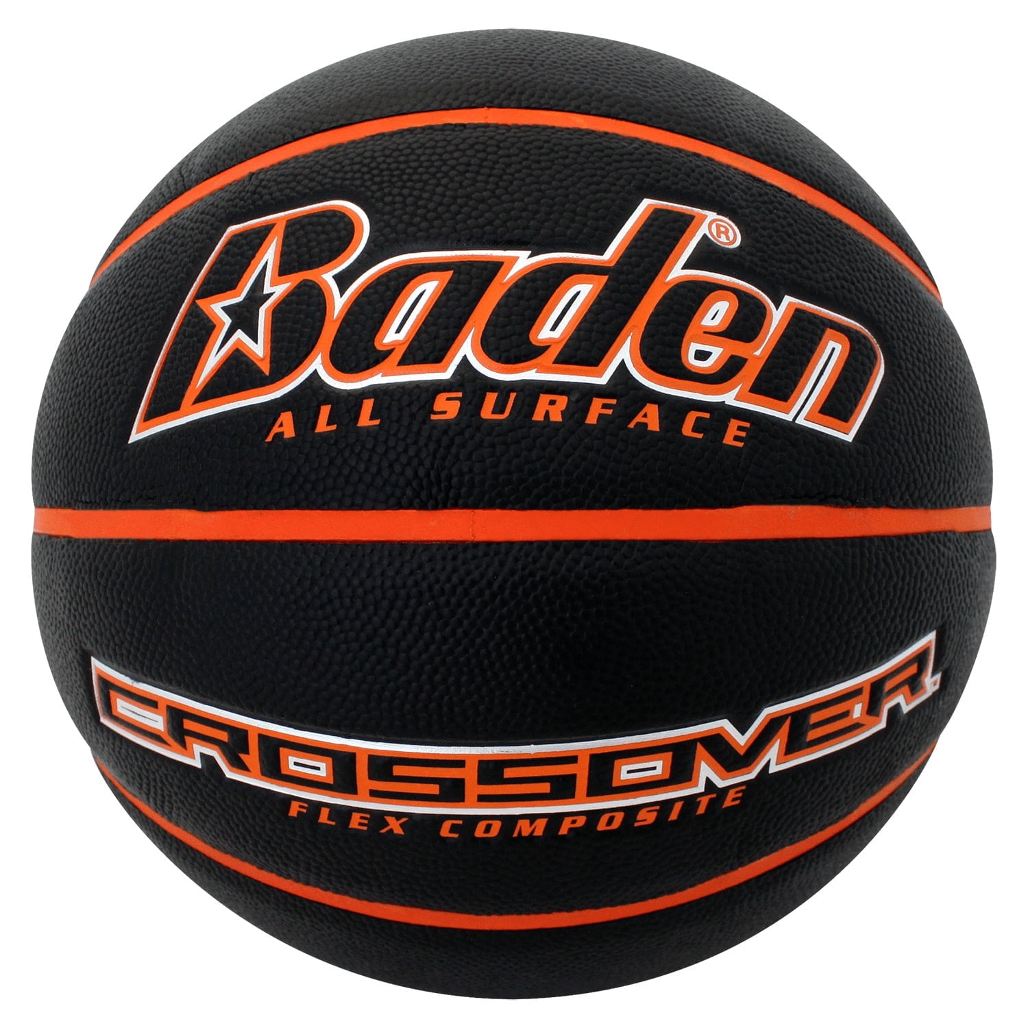 Baden Crossover Indoor/Outdoor Basketball-Black/Orange Size 7