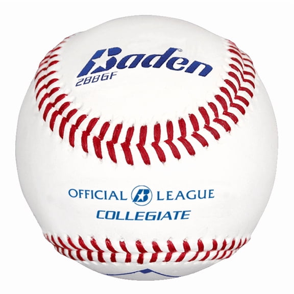 Baden Official League Collegiate Flat Seam Baseballs, 12 Pack
