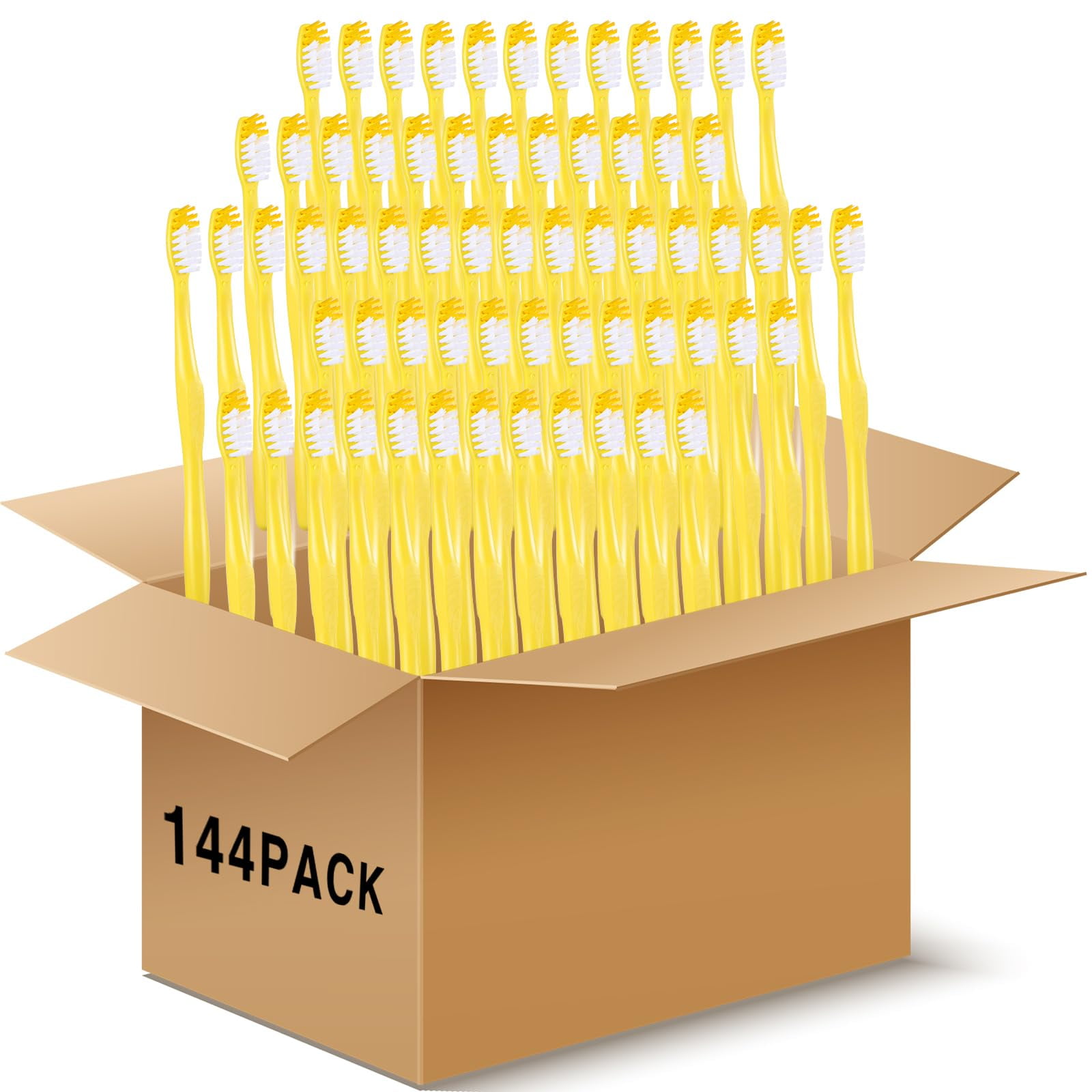 Baderke 144 Pack Disposable JMS2 Toothbrush Soft Bristle Individually