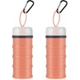 thumbnail image 1 of Baderke 2 Pcs Protein Powder Container with Funnels Stand, 4 Stackable Leakproof Protein Powder Dispenser, Portable Keychain Powder Container for Workout, Fitness, Travel, 1 of 12
