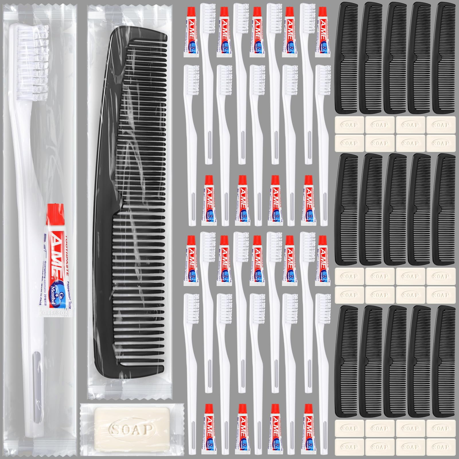 Baderke 50 Basic Toiletry DNF2 Kits Homeless Care Package Hygiene Kit