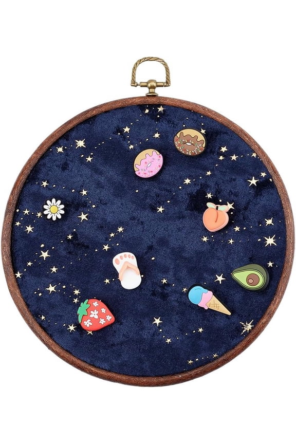 Badge Brooch Pennant Display Wall Hanging Vintage Round Polyester Organizer Board Velvet Earrings Necklace Enamel Pin Holder Collection Display Stand Storage Case DIY