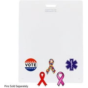 Badge Buddy Pin Holder for Nursing Pins - Horiztonal 7 Hole Blank White Card Backer - Display Your Cute, Funny, Trading, Award & Medical Pins - Great for Nurse, Doctor, Student, Staff by Specialist ID